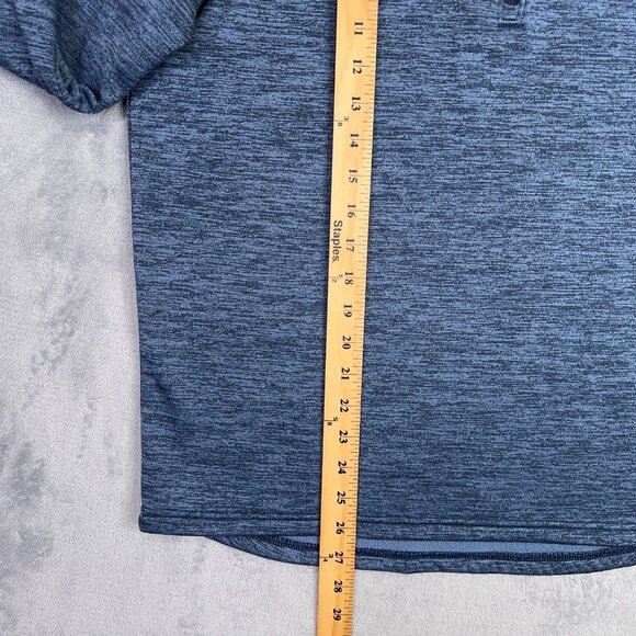 Under Armour 1/4 Quarter Zip Fleece Pullover Mens Medium M Blue Coldgear 1320745 - Picture 9 of 10
